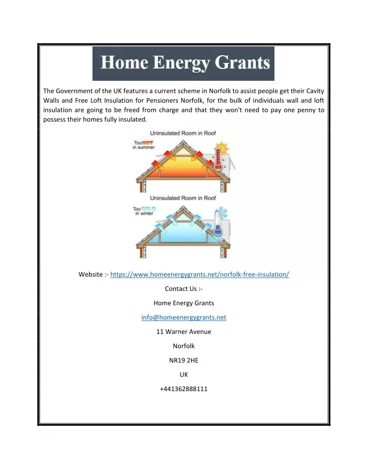 PPT Free Loft Insulation For Pensioners Norfolk Home Energy Grants