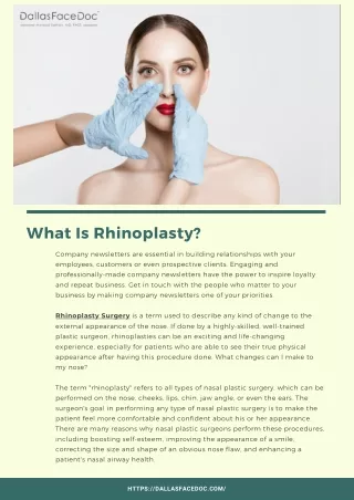What Is Rhinoplasty