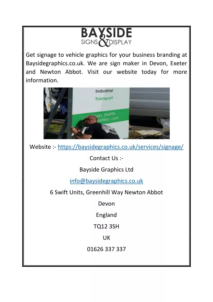 get signage to vehicle graphics for your business