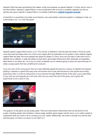 asphalt 9 mod has been launched by the makers