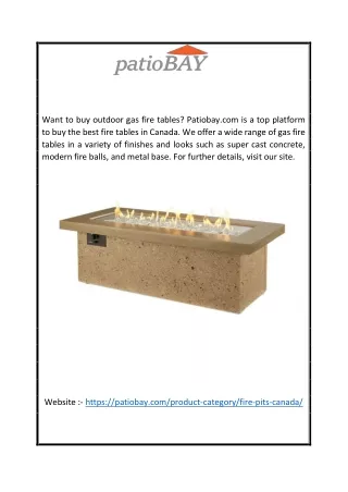 Fire Table Canada | Patiobay.com
