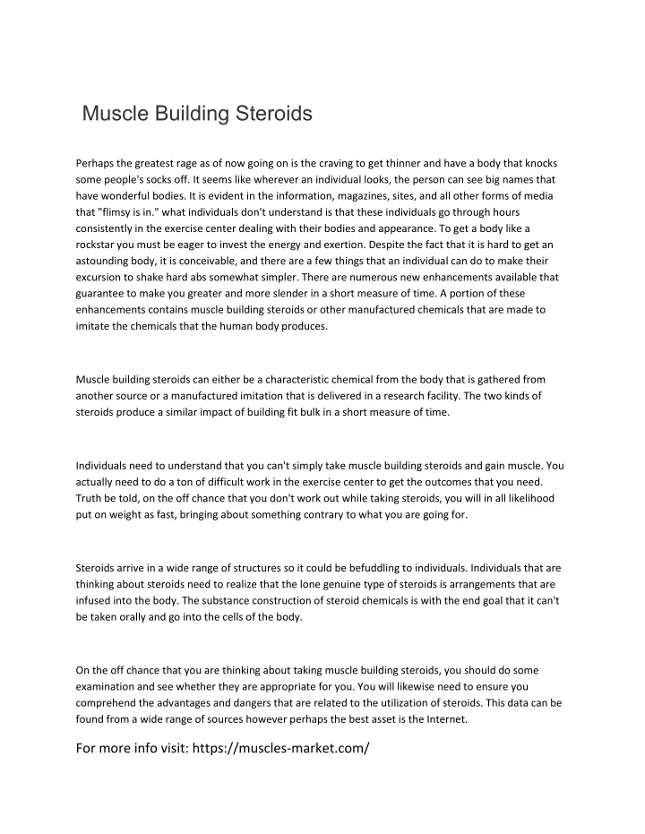 muscle building steroids
