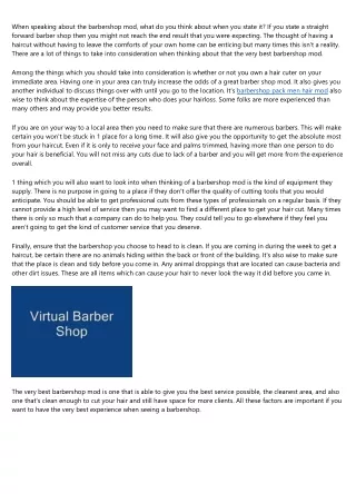 when speaking about the barbershop mod what