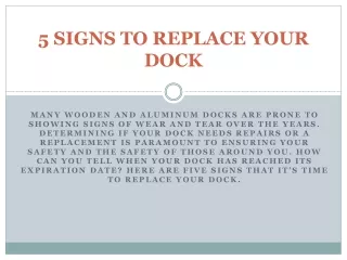 5 SIGNS TO REPLACE YOUR DOCK
