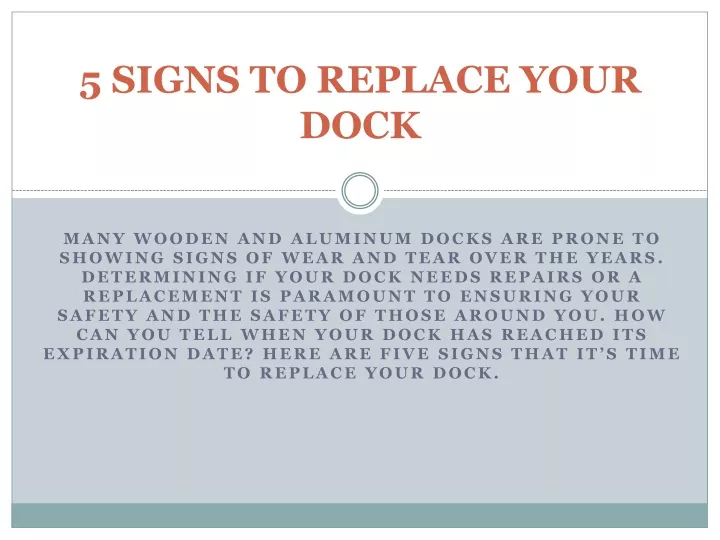 5 signs to replace your dock