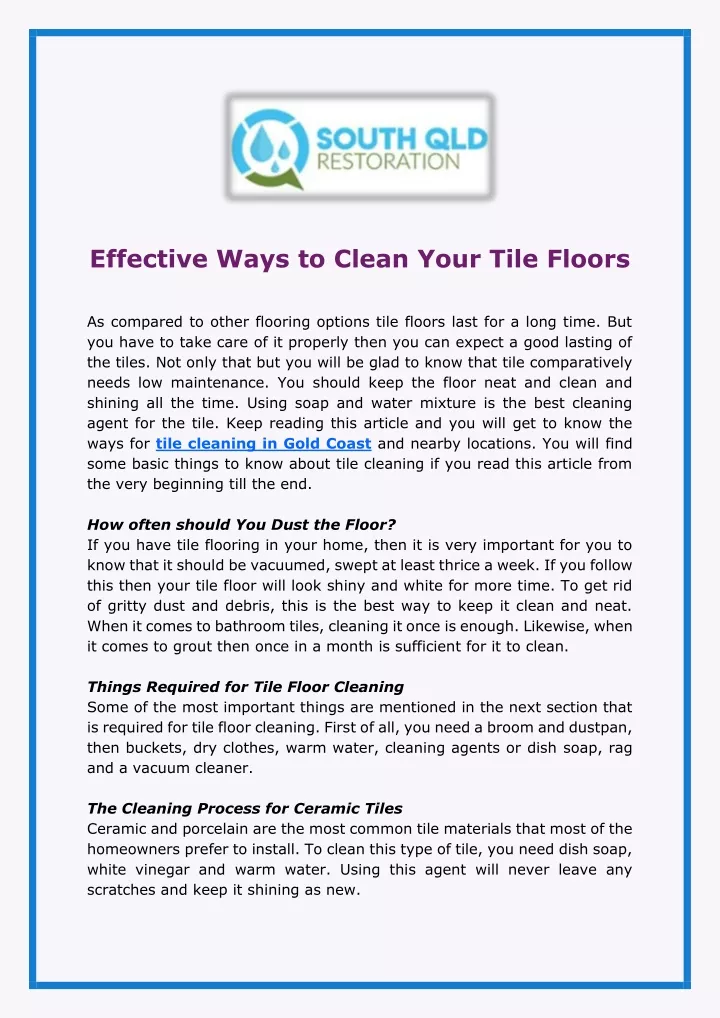 effective ways to clean your tile floors