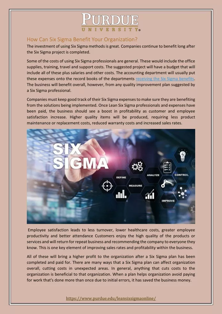 how can six sigma benefit your organization