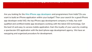 Hire  Indian iPhone App Developer