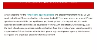 hire iphone app developer india