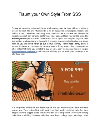 flaunt your own style from sss