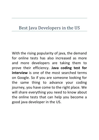 best java developers in the us