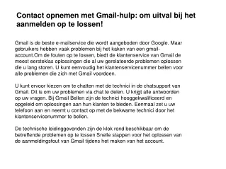 contact opnemen met gmail hulp om uitval