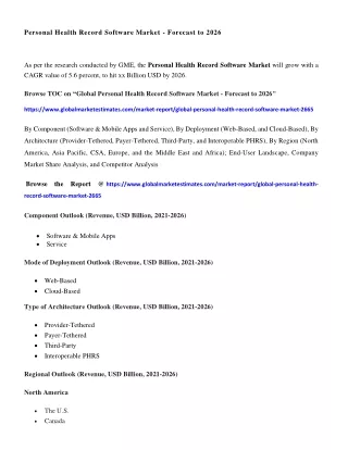 personal health record software market forecast