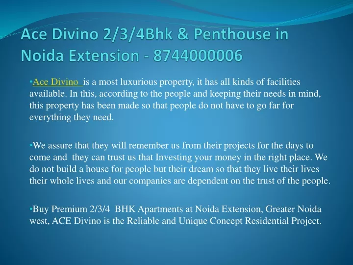 ace divino 2 3 4bhk penthouse in noida extension 8744000006