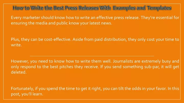 how to write the best press releases with examples and templates