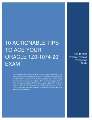 10 actionable tips to ace your oracle 1z0 1074