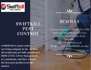 An  Affordable service of  Pest control Chislehurst | swiftkill