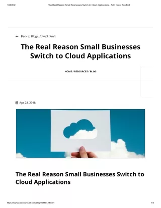 The Real Reason Small Businesses Switch to Cloud Applications - Auto Count Sdn Bhd