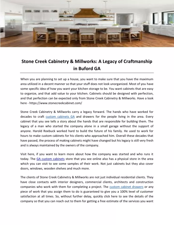 stone creek cabinetry millworks a legacy