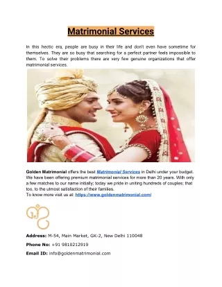 matrimonial services
