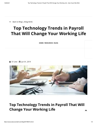Top Technology Trends in Payroll That Will Change Your Working Life - Auto Count Sdn Bhd