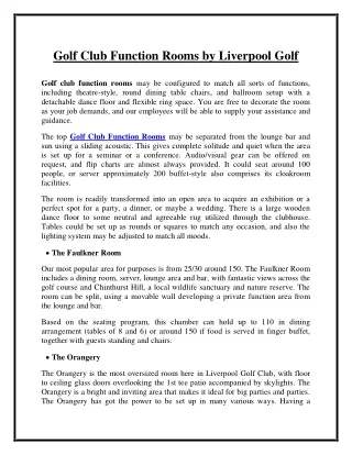golf club function rooms by liverpool golf
