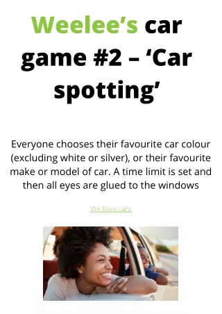 Weelee’s car game #2 – ‘Car spotting’
