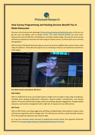 how survey programming and hosting services