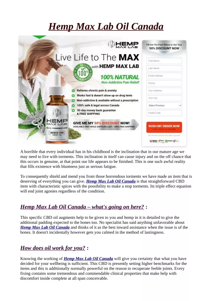 hemp max lab oil canada