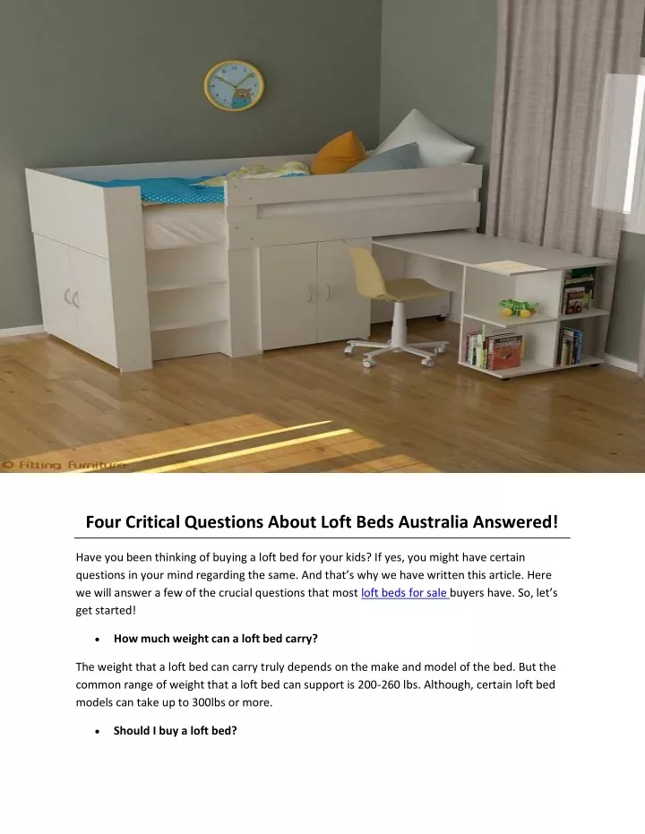four critical questions about loft beds australia