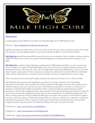 cbd pain patch get high quality premium cbd that