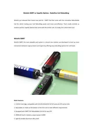 wotofo smrt vs vapefly optima redefine coil