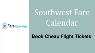 Southwest Fare Calendar