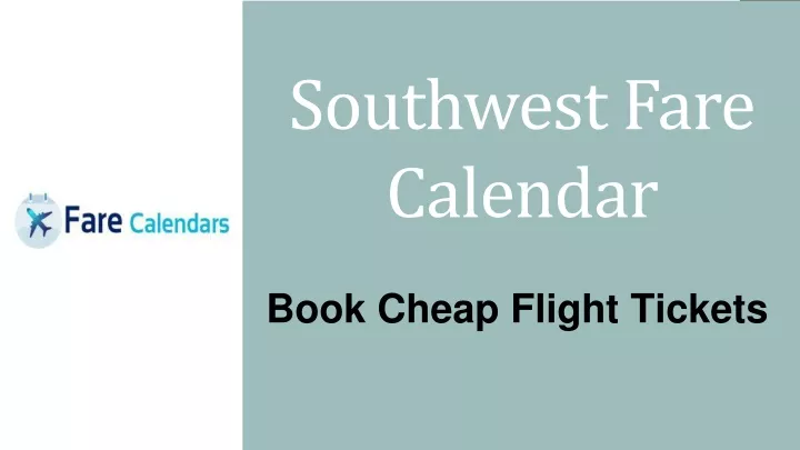 southwest fare calendar