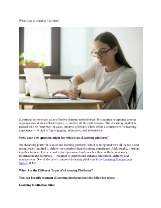 what is an elearning platform