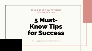 Real Estate Investment Business Plan 5 Must-Know Tips for Success - REIW