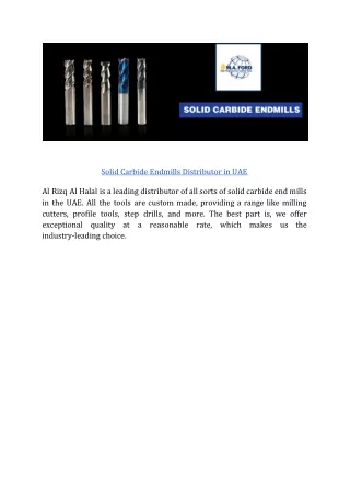 solid carbide endmills distributor in uae al rizq