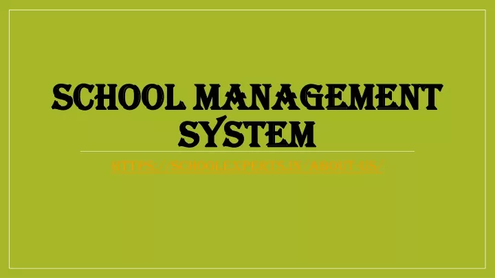 presentation for school management system