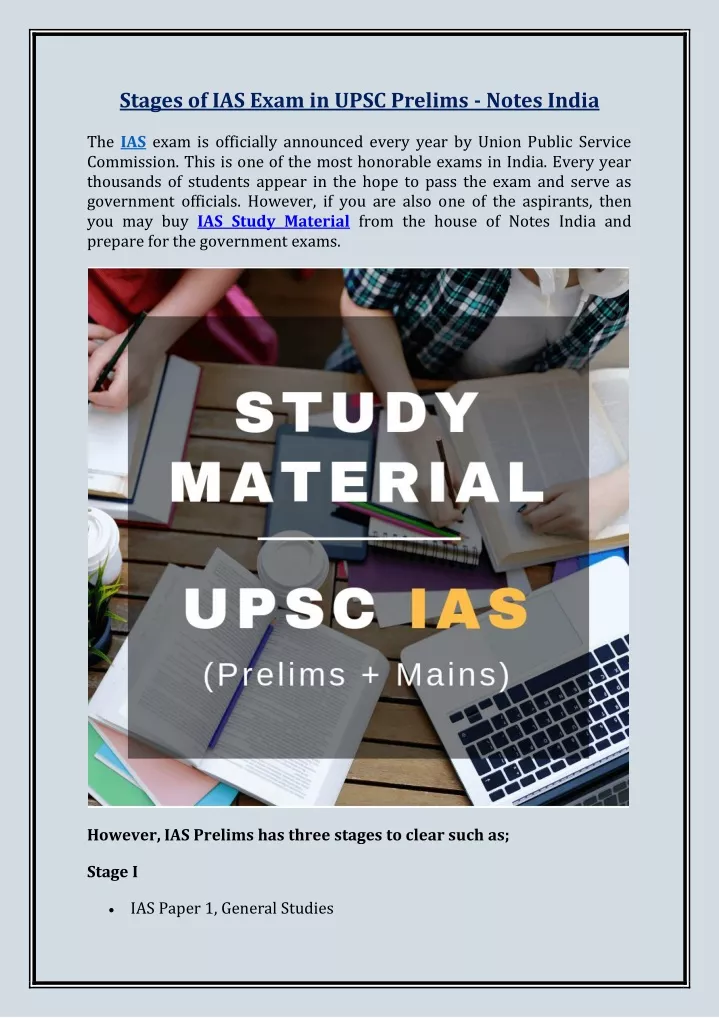 stages of ias exam in upsc prelims notes india
