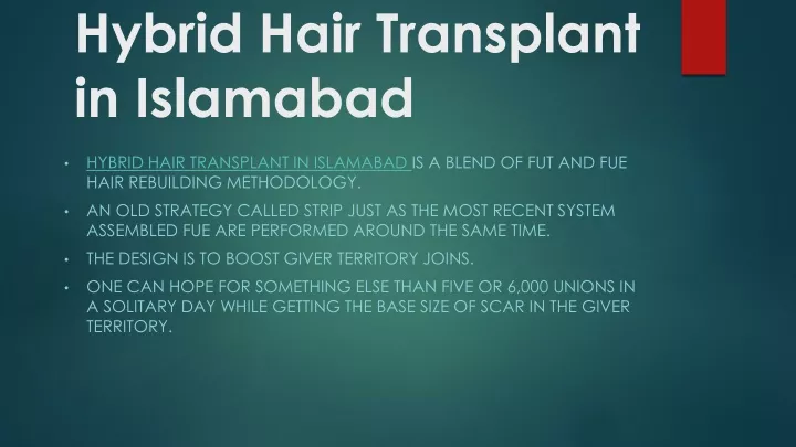 hybrid hair transplant in islamabad
