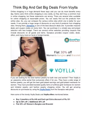 think big and get big deals from voylla