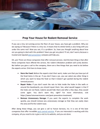 prep your house for rodent removal service