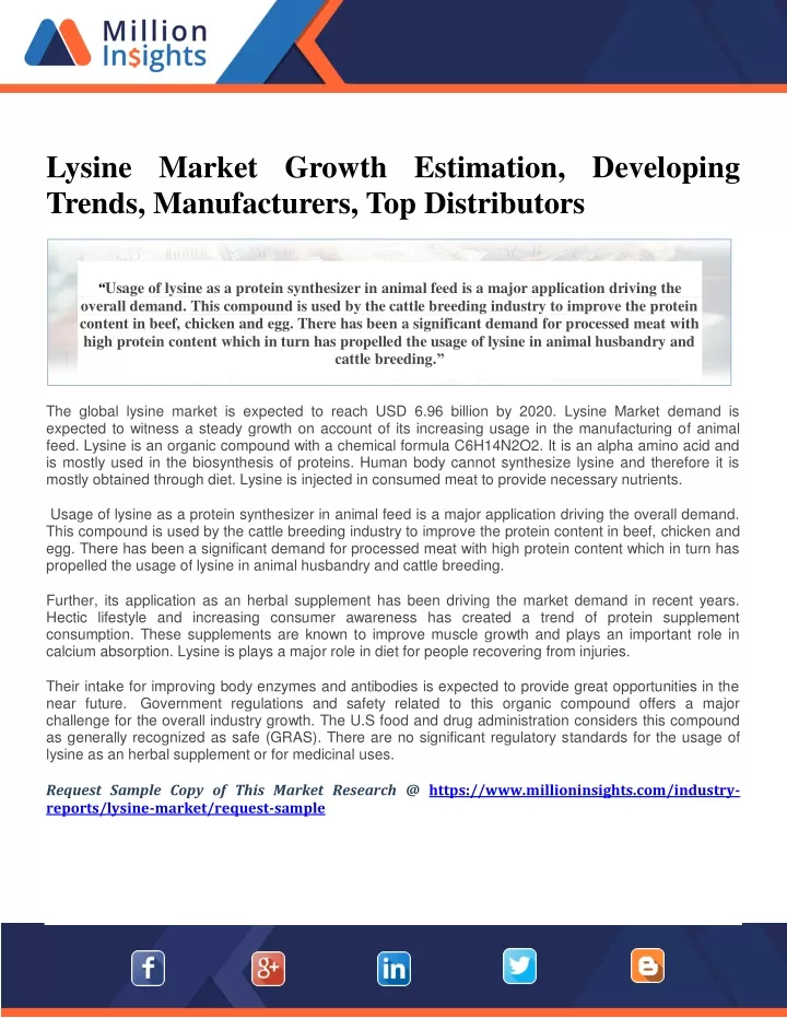 lysine market growth estimation developing trends