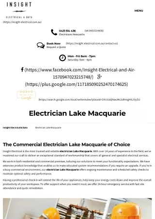 Electrician lake macquarie