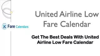 United Airline low Fare Calendar