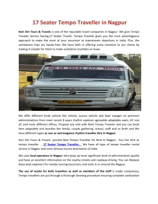 17 Seater Tempo Traveller in Nagpur