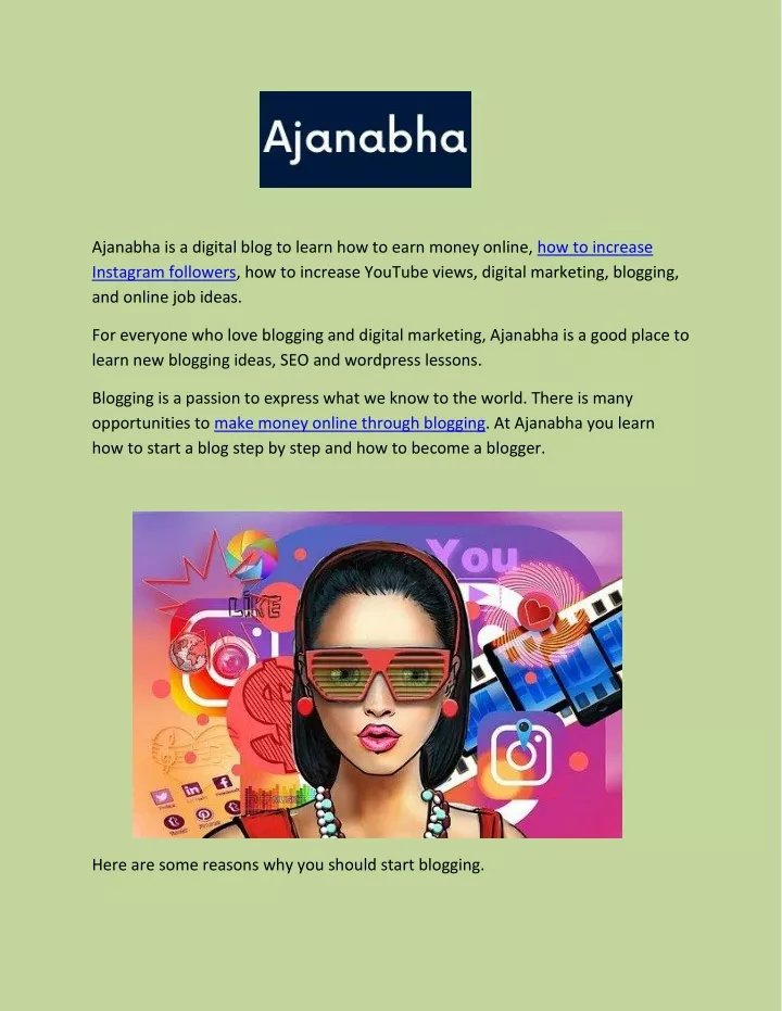 ajanabha is a digital blog to learn how to earn