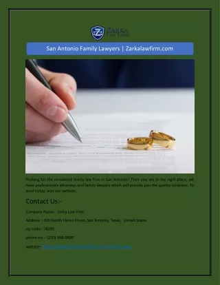 San Antonio Family Lawyers | Zarkalawfirm.com