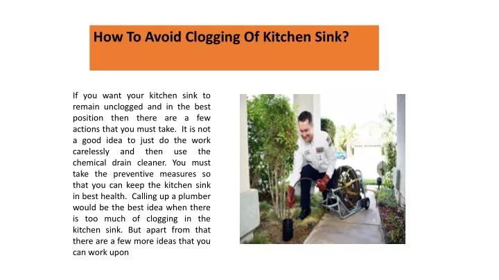 how to avoid clogging of kitchen sink