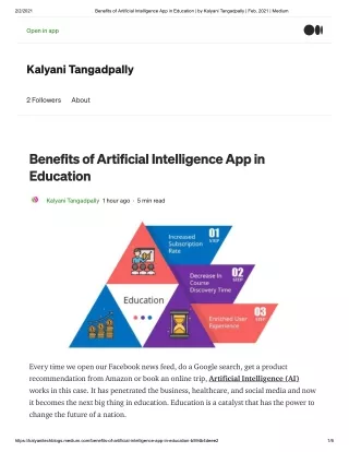 Benefits of Artificial Intelligence App in Education